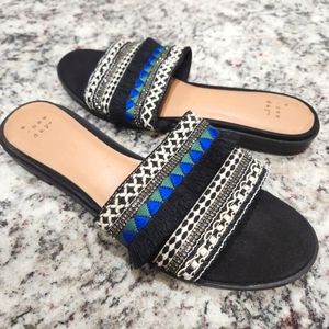 a new day • "Solana" beaded & embroidered slide with fringe